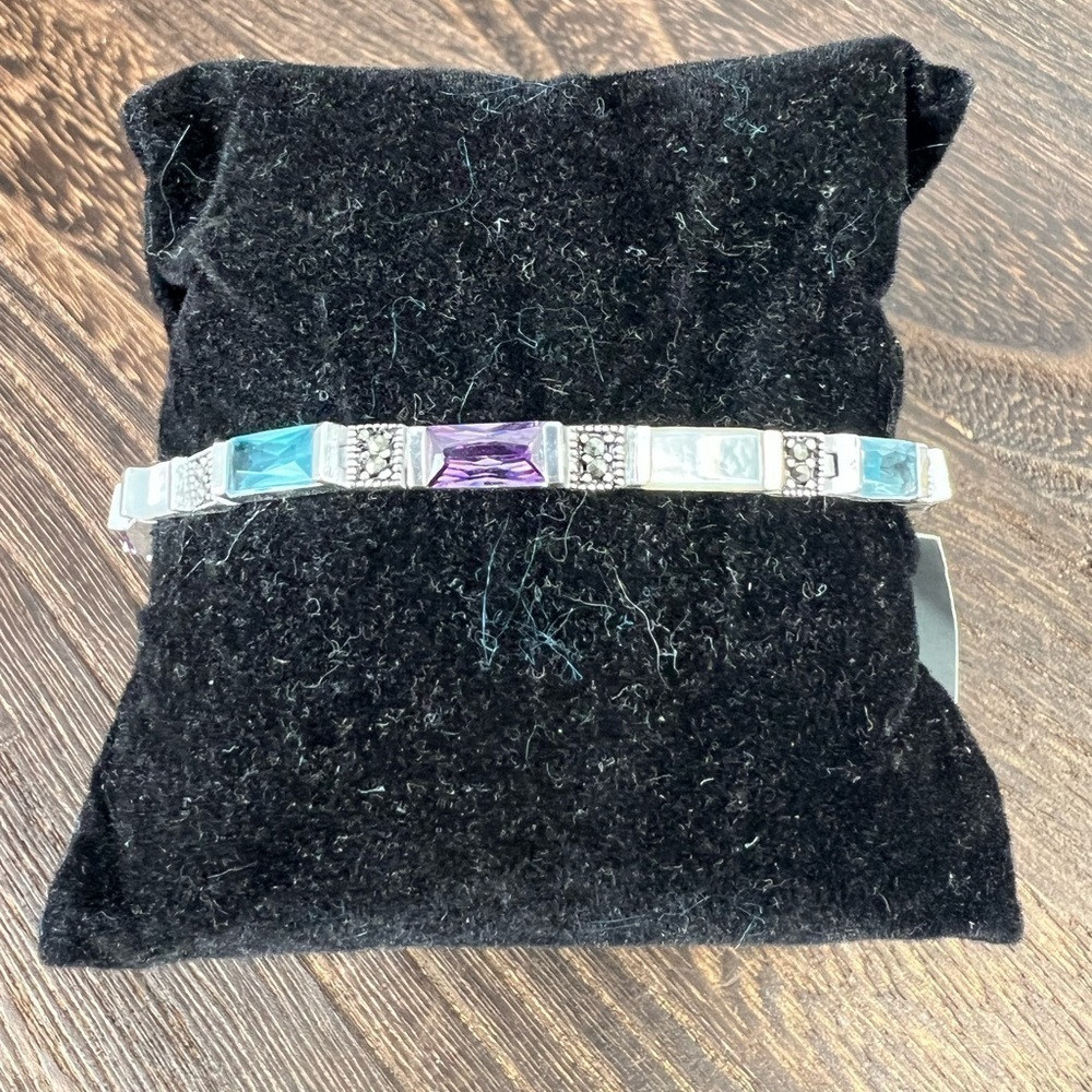 LE VIEUX Swarovski & Marcasite 925 Bracelet  7” B4